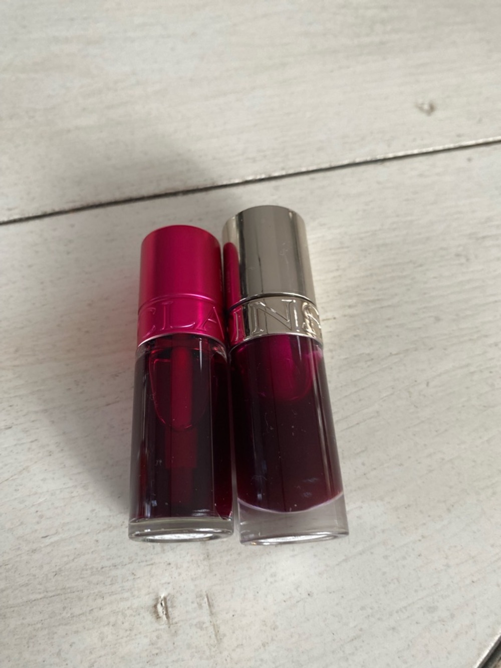 Clarins set of Lip Stain and Lip Oil in Plum shade